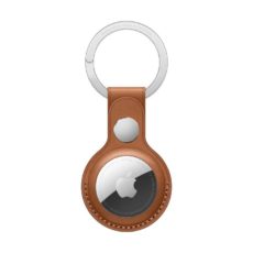 Apple Ortungsgerät AirTag Schlüsselanhänger aus Leder -Sattelbraun
